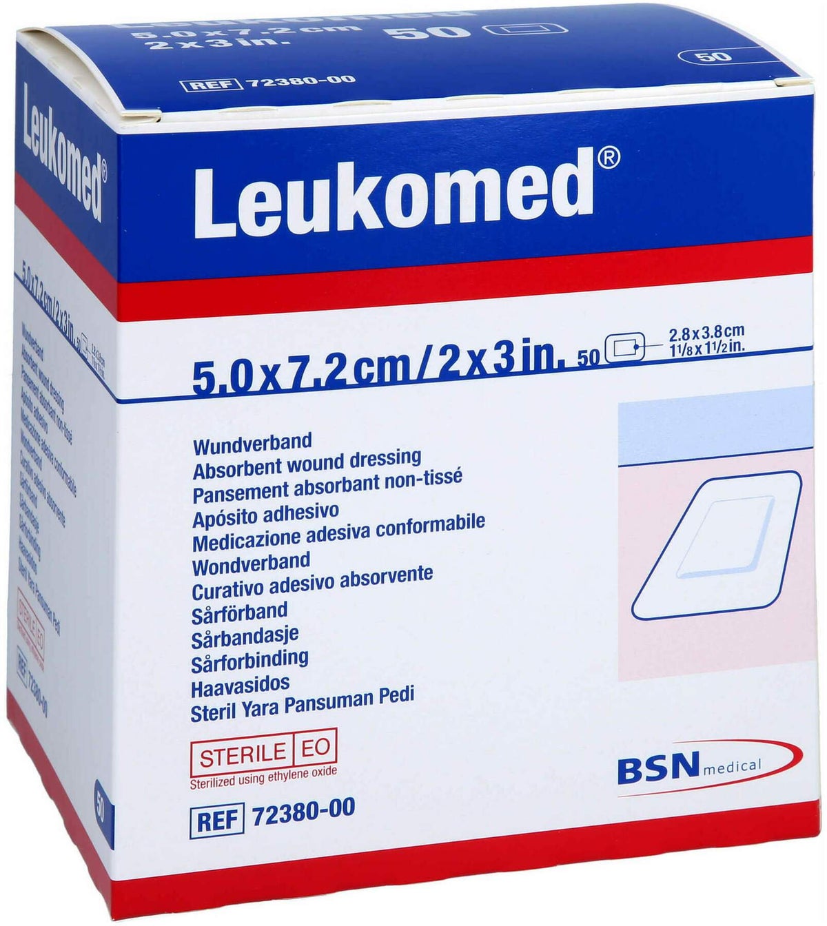 Leukomed Sterile Pflaster 5 X 7,2 cm 50 Stück