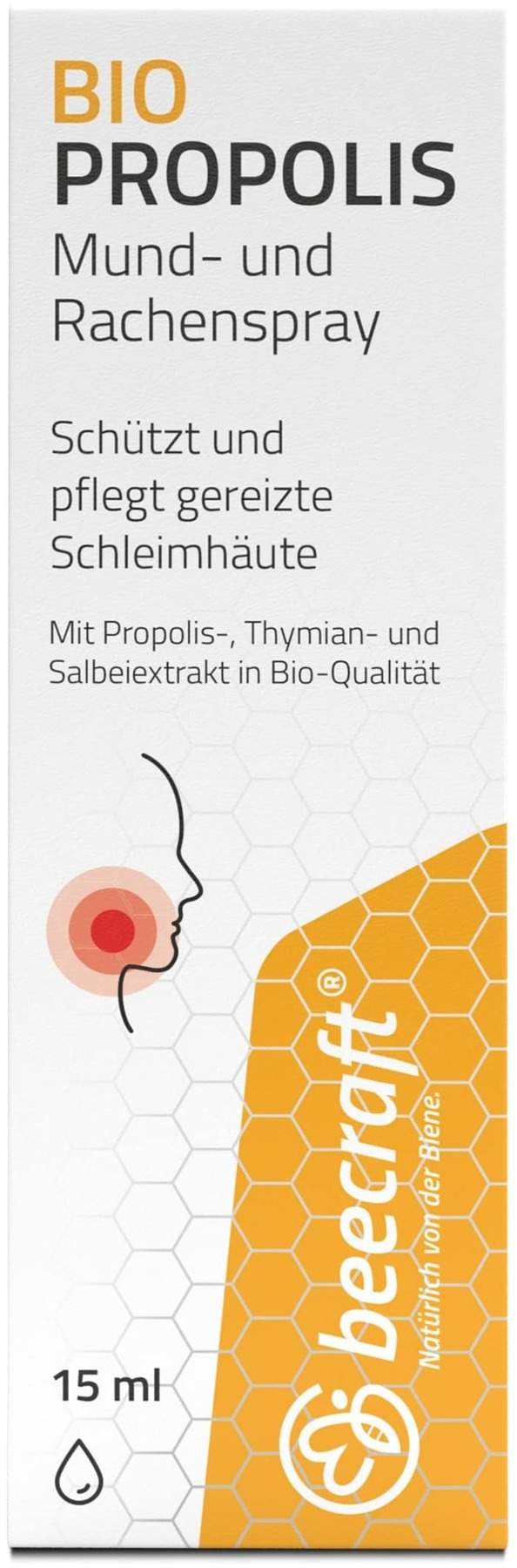 Beecraft Propolis Bio Mund - und Rachenspray 15 ml