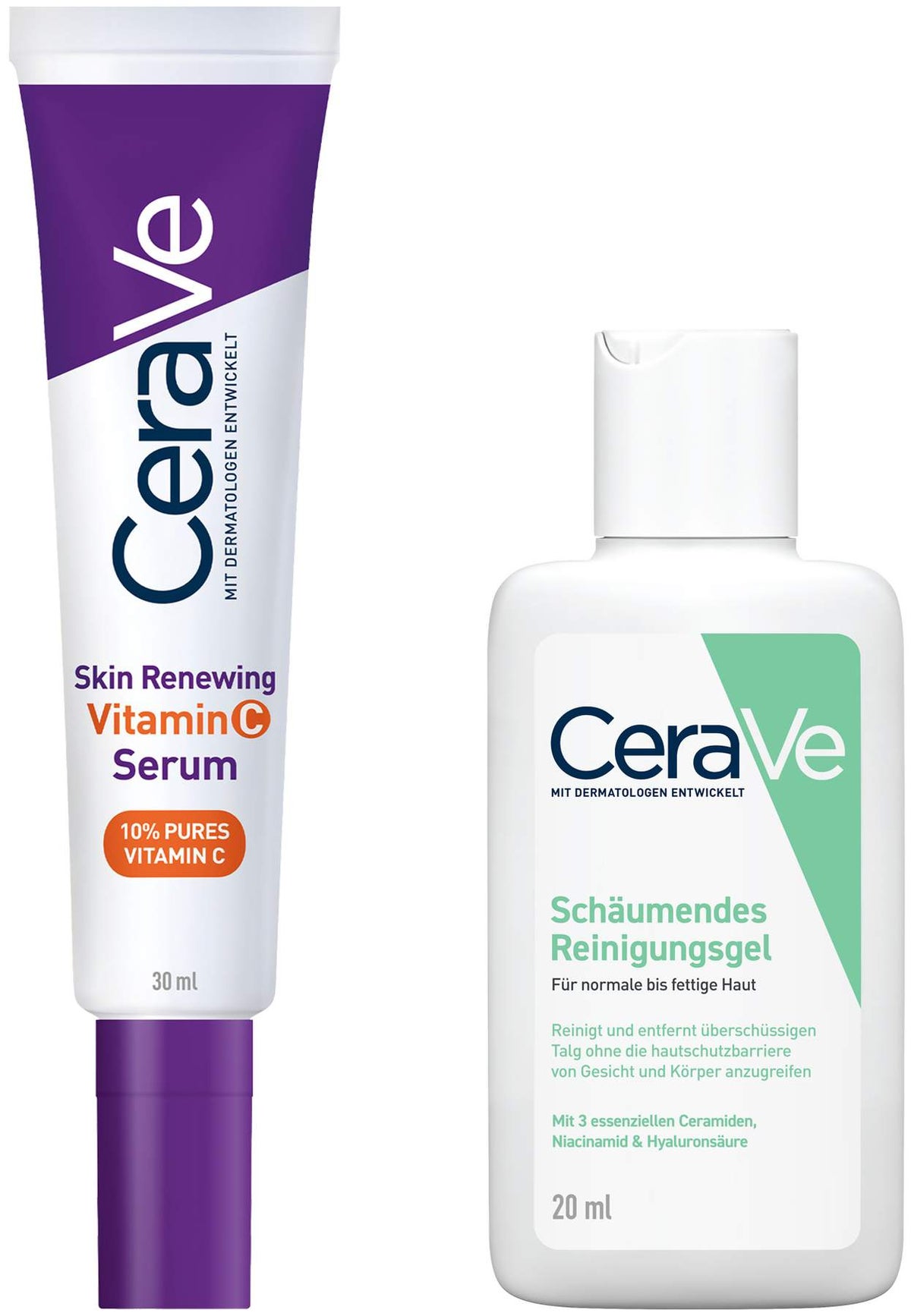 Cerave Skin Renewing Vitamin C 30 ml Serum + gratis CeraVe schäumendes Reinigungsgel 20 ml