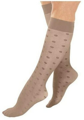 Kompressions Kniestrümpfe, beige, verschiedene Strukturen, Gr.37-41, 3 Paar