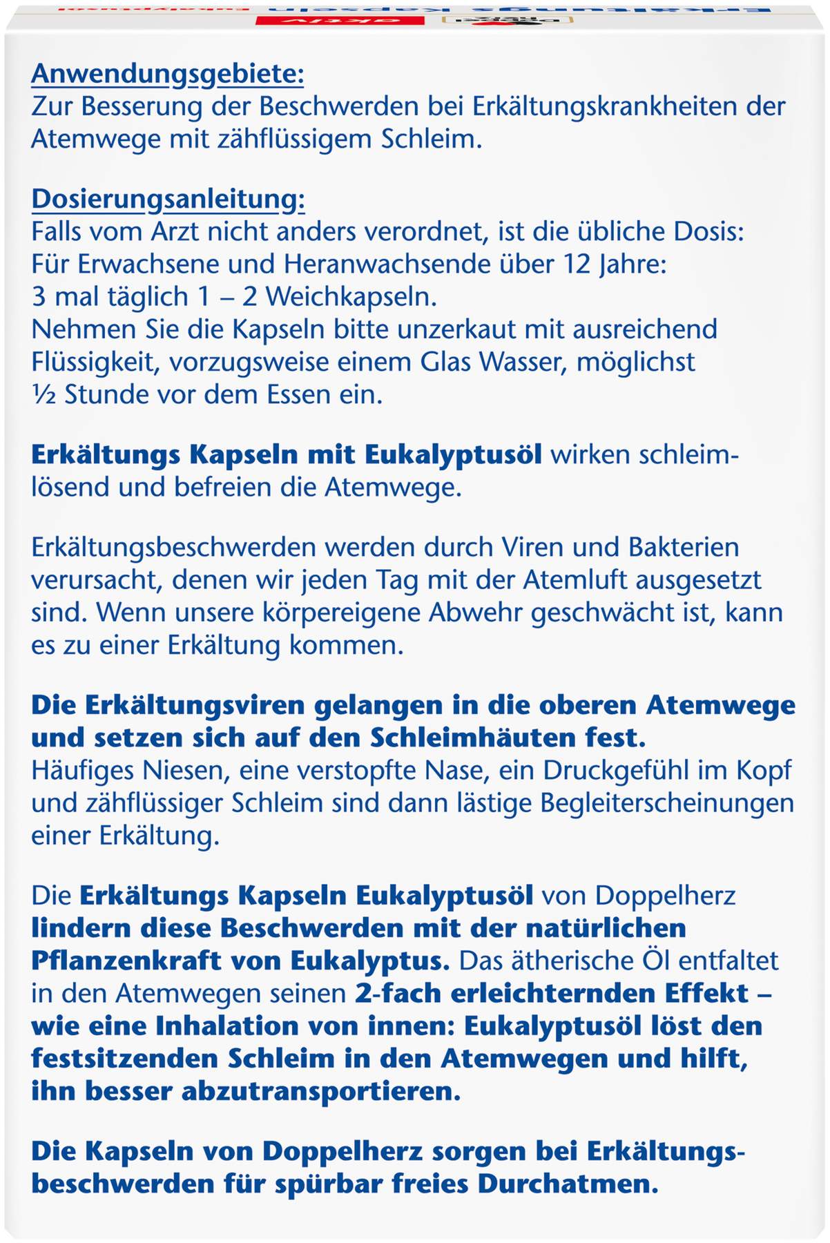 Doppelherz Aktiv Erkältungskapseln Eukalyptusöl
