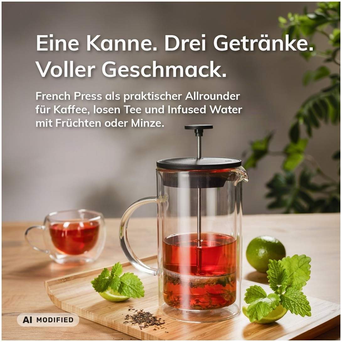 Doppelwandiger Kaffee- & Teebereiter - French Press 1 Stück