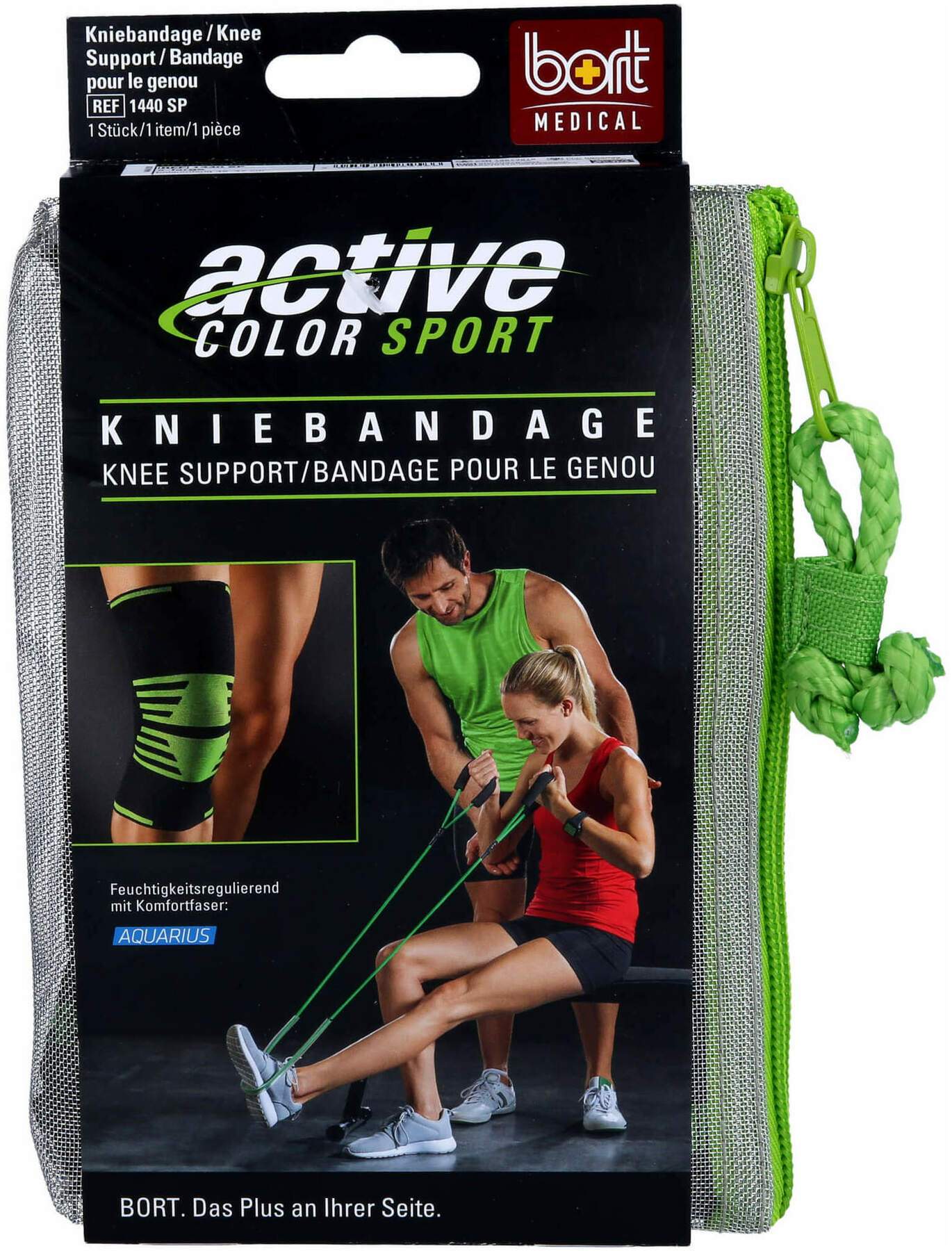 Bort Activecolor Sport Kniebandage S Schw.-Grün