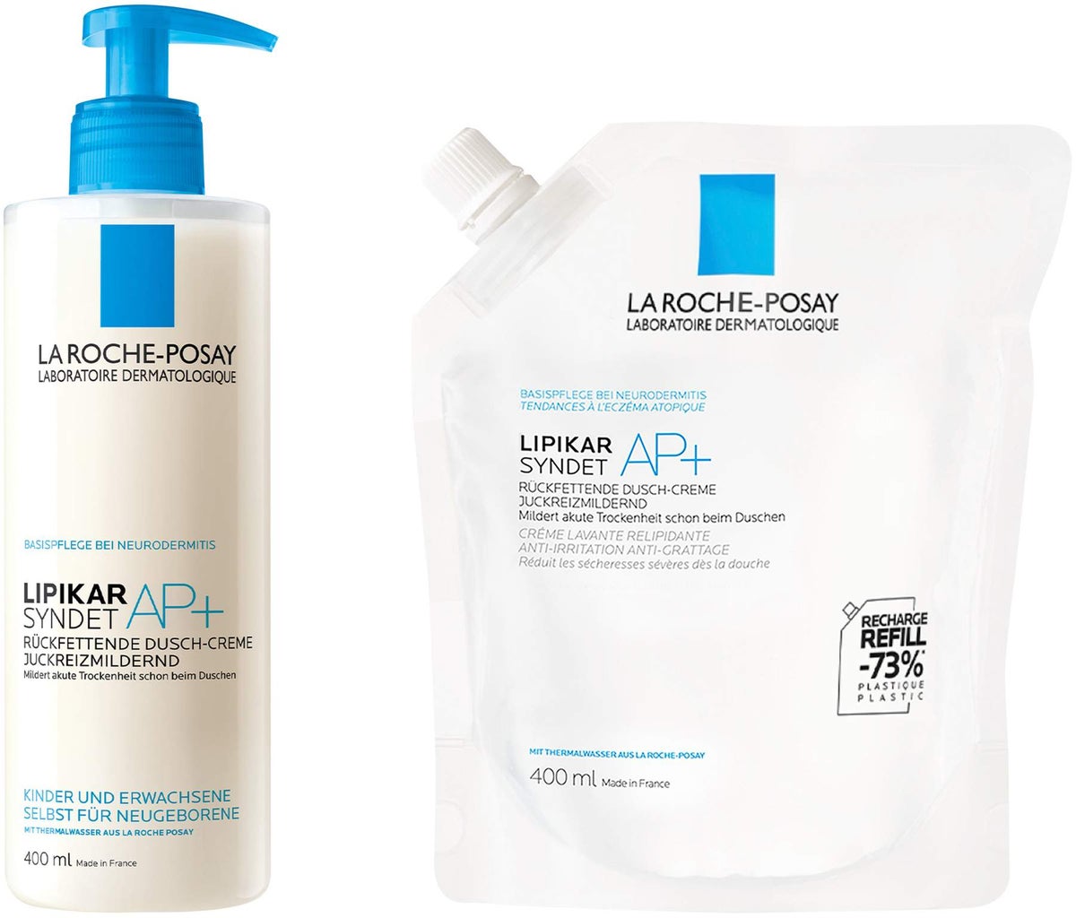 La Roche Posay Lipikar Syndet AP+ Reinigungs-Cremegel 400 ml + Lipikar Syndet AP+ Reinigungs-Cremegel 400 ml Refill