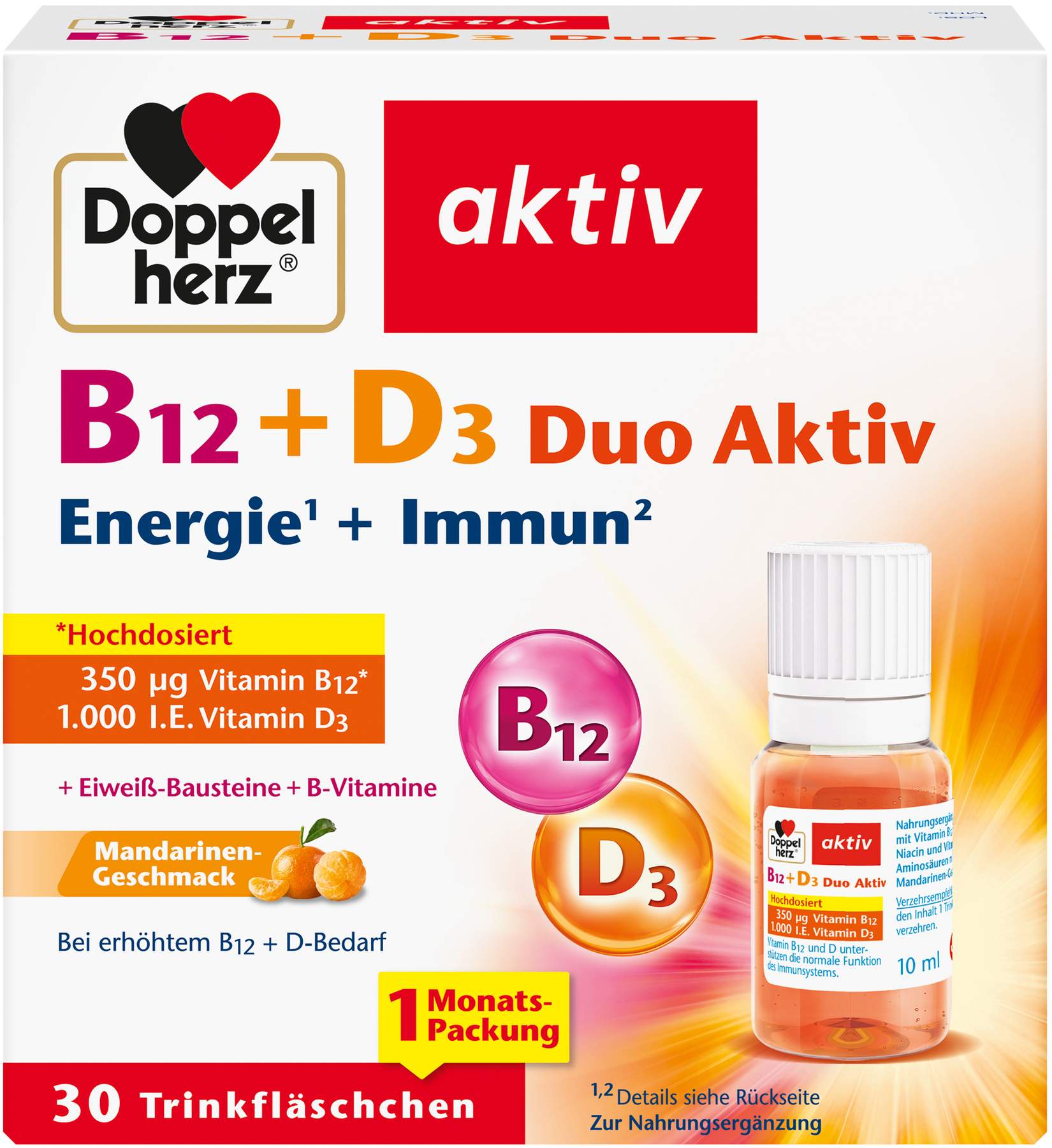 Doppelherz Aktiv B12+d3 Duo Trinkampullen 30 Stück