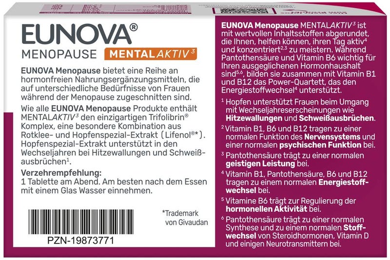 Eunova Menopause Mental Aktiv 30 Tabletten