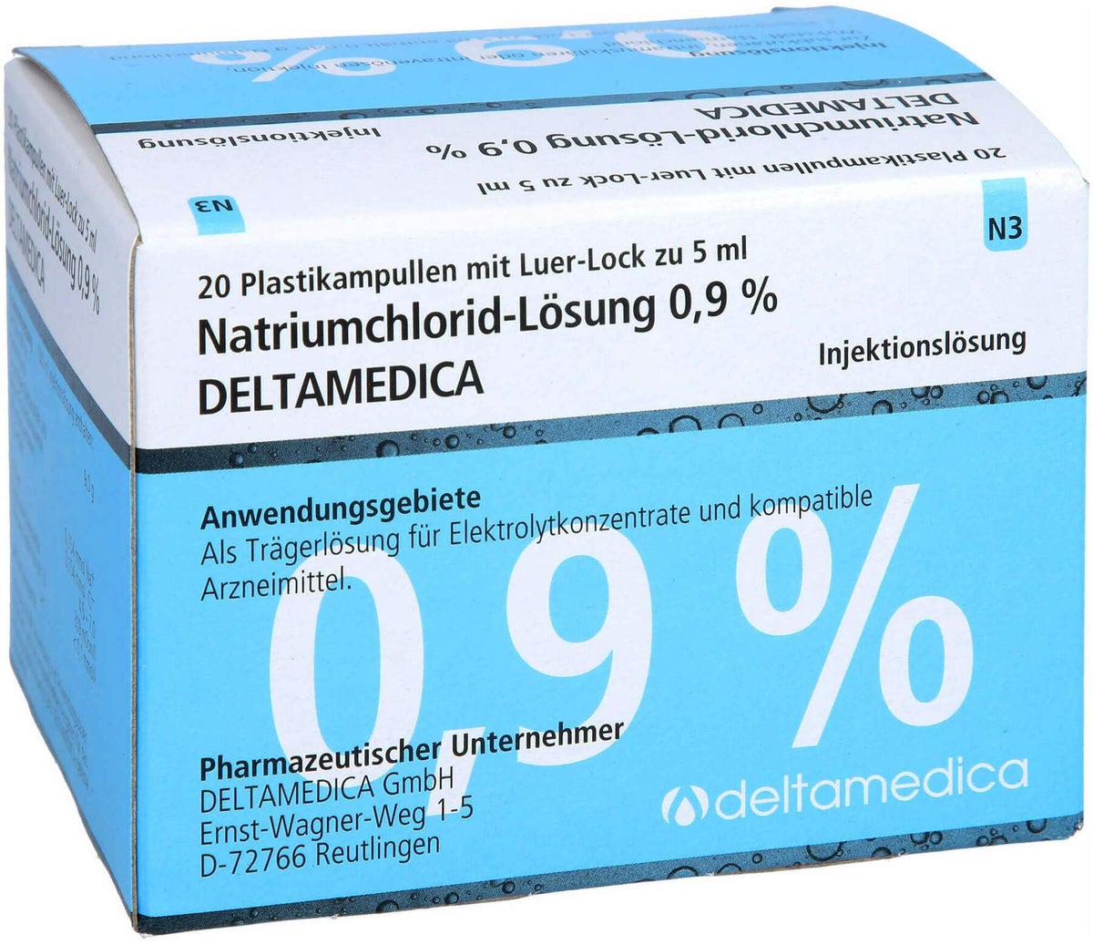 Natriumchlorid Lösung 0,9% Deltamedica Luer - Lock 20 X 5 ml