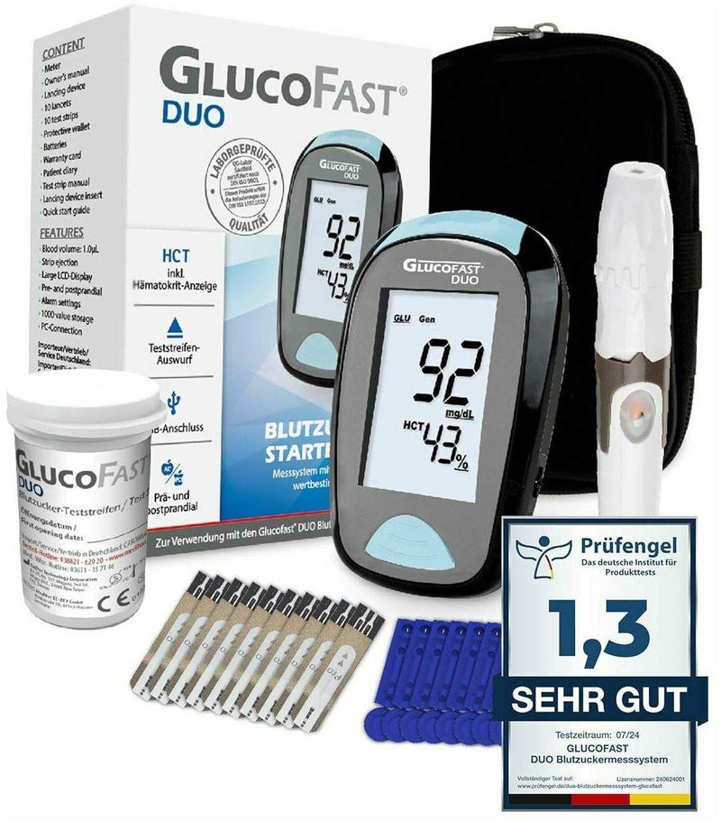 GLUCOFAST Duo Blutzucker-Messsystem mg je dl