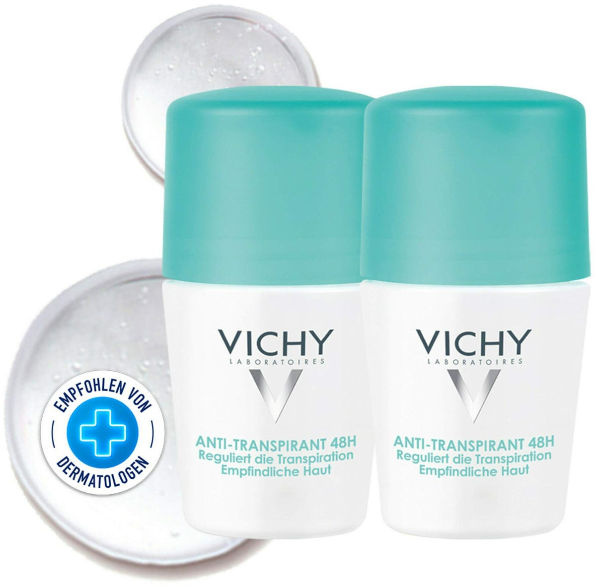 Vichy Deo Roll On Anti Transpirant 48h Doppelpack 2 x 50 ml Stift