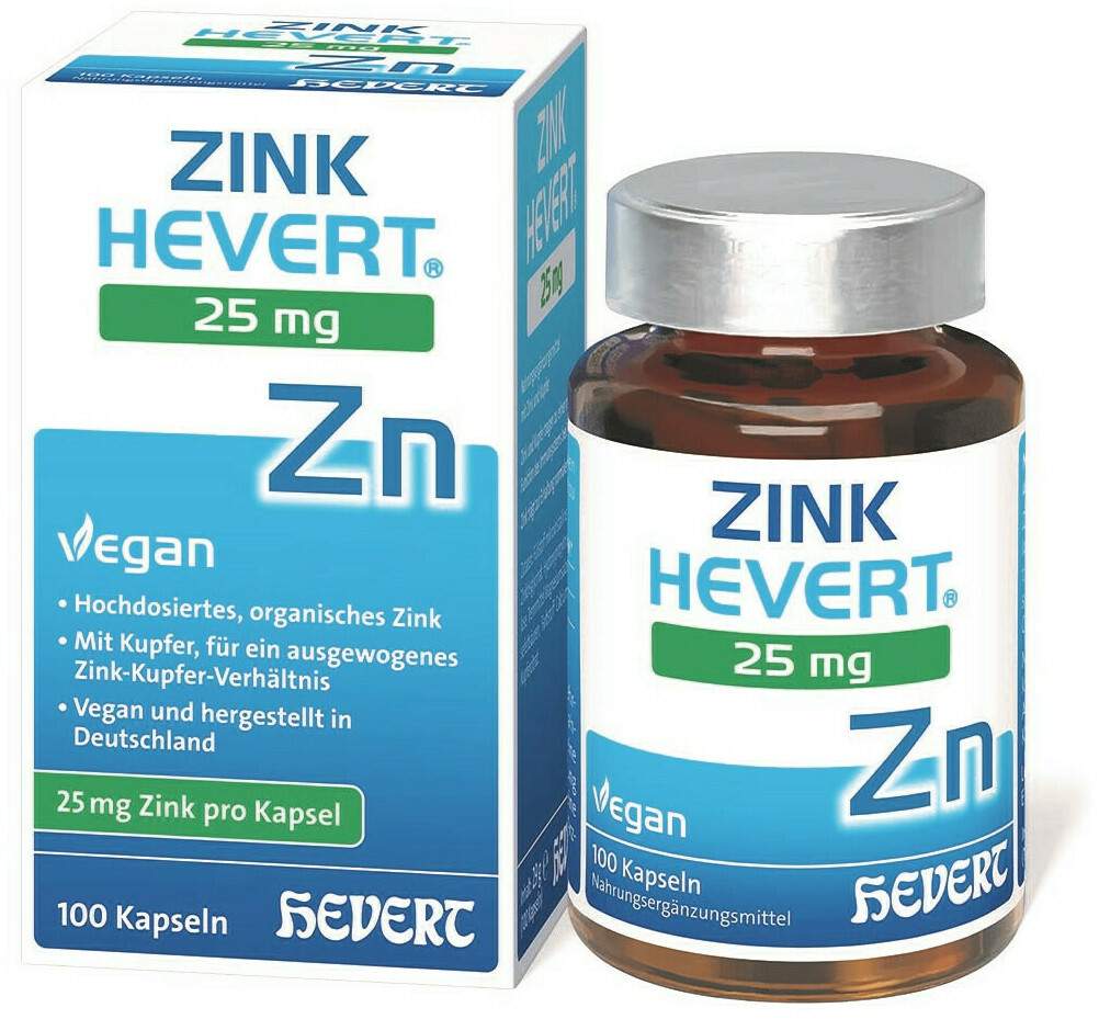 Zink Hevert 25 mg Kapseln 100 Stück