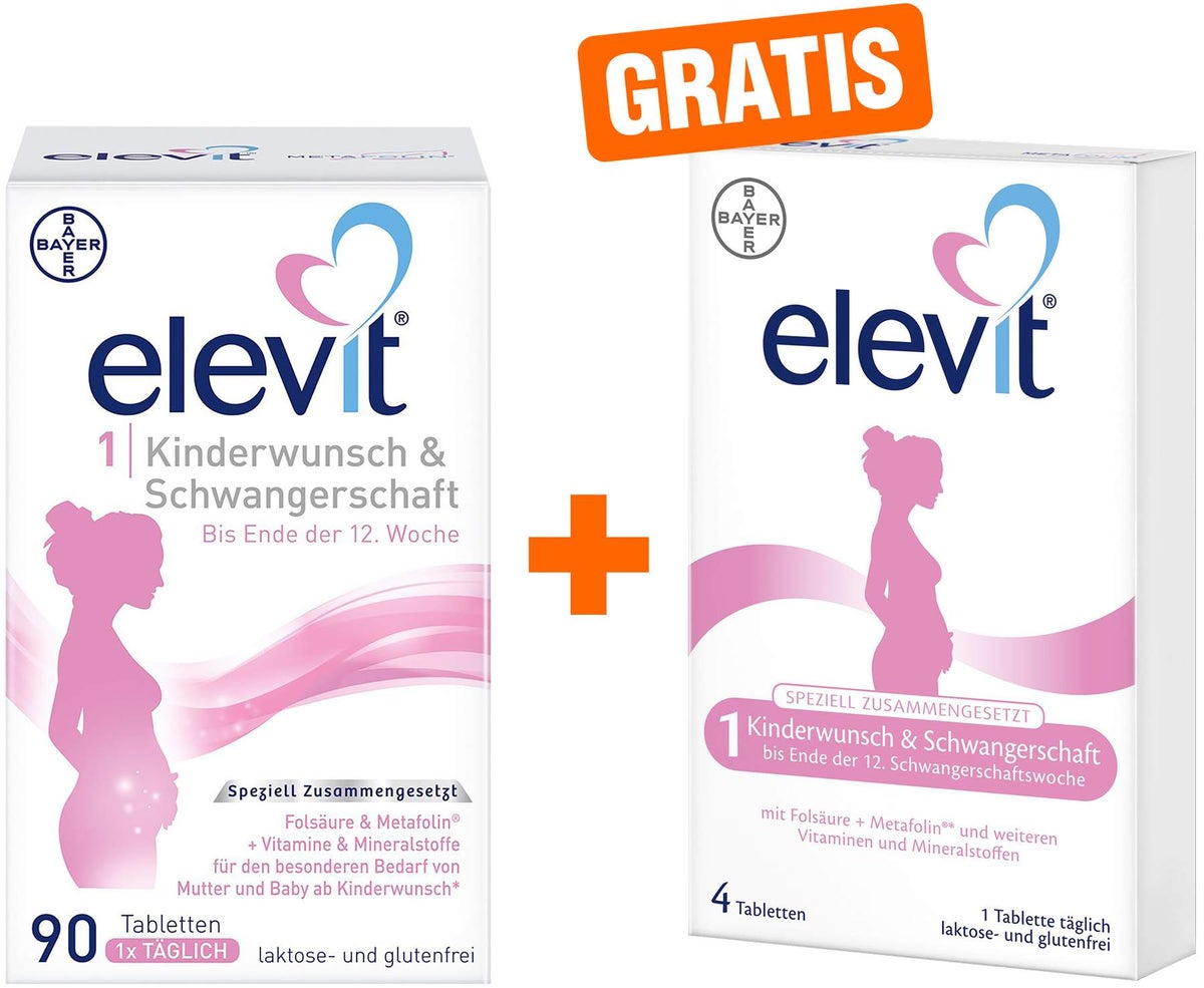 Elevit 1 Kinderwunsch & Schwangerschaft 90 Tabletten + gratis 8 Tabletten