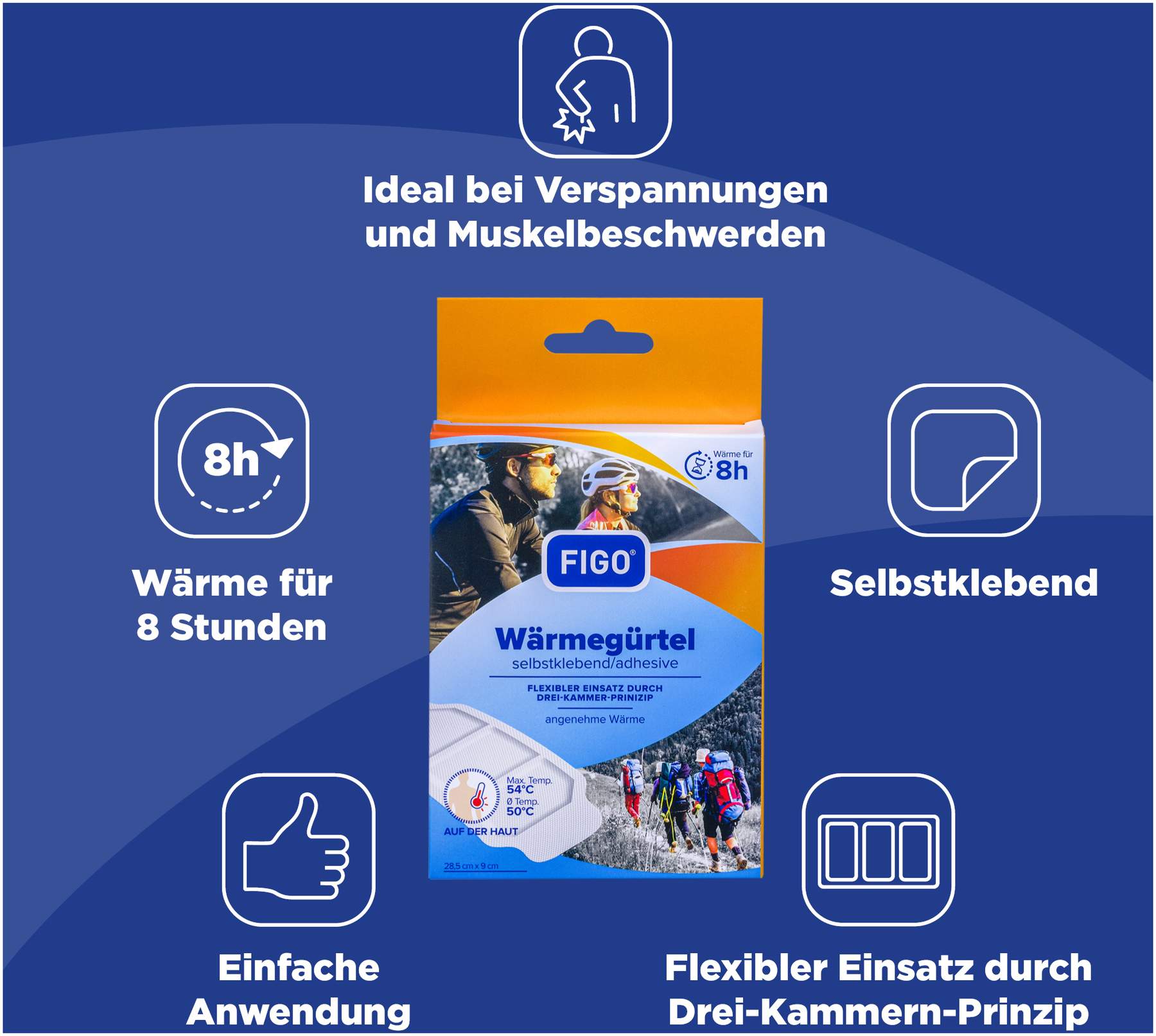 Figo Wärmegürtel 8 H Selbstklebend 8 Stück