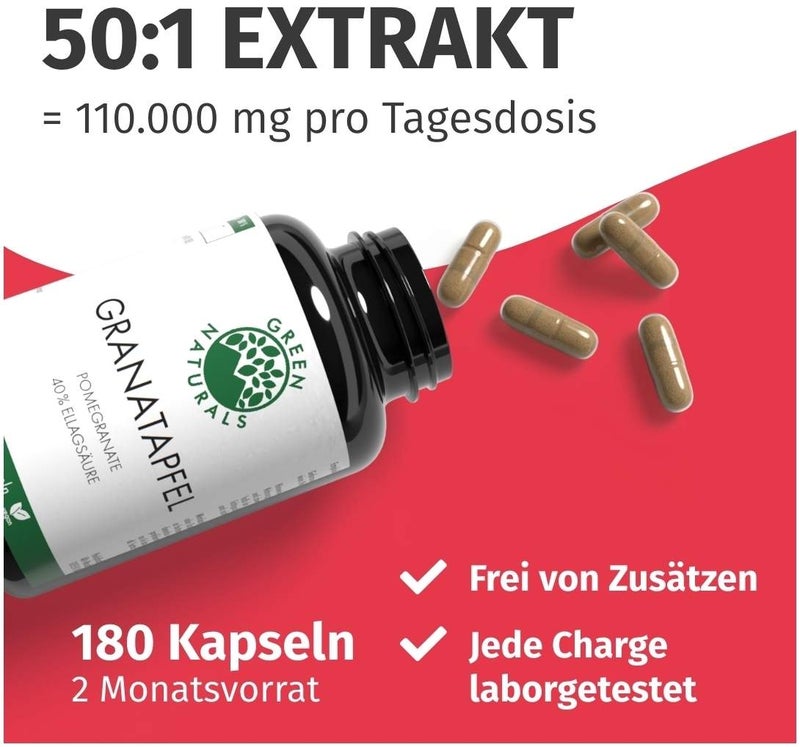 Green Naturals Granatapfel+40% Ellagsäure 180 Kapseln