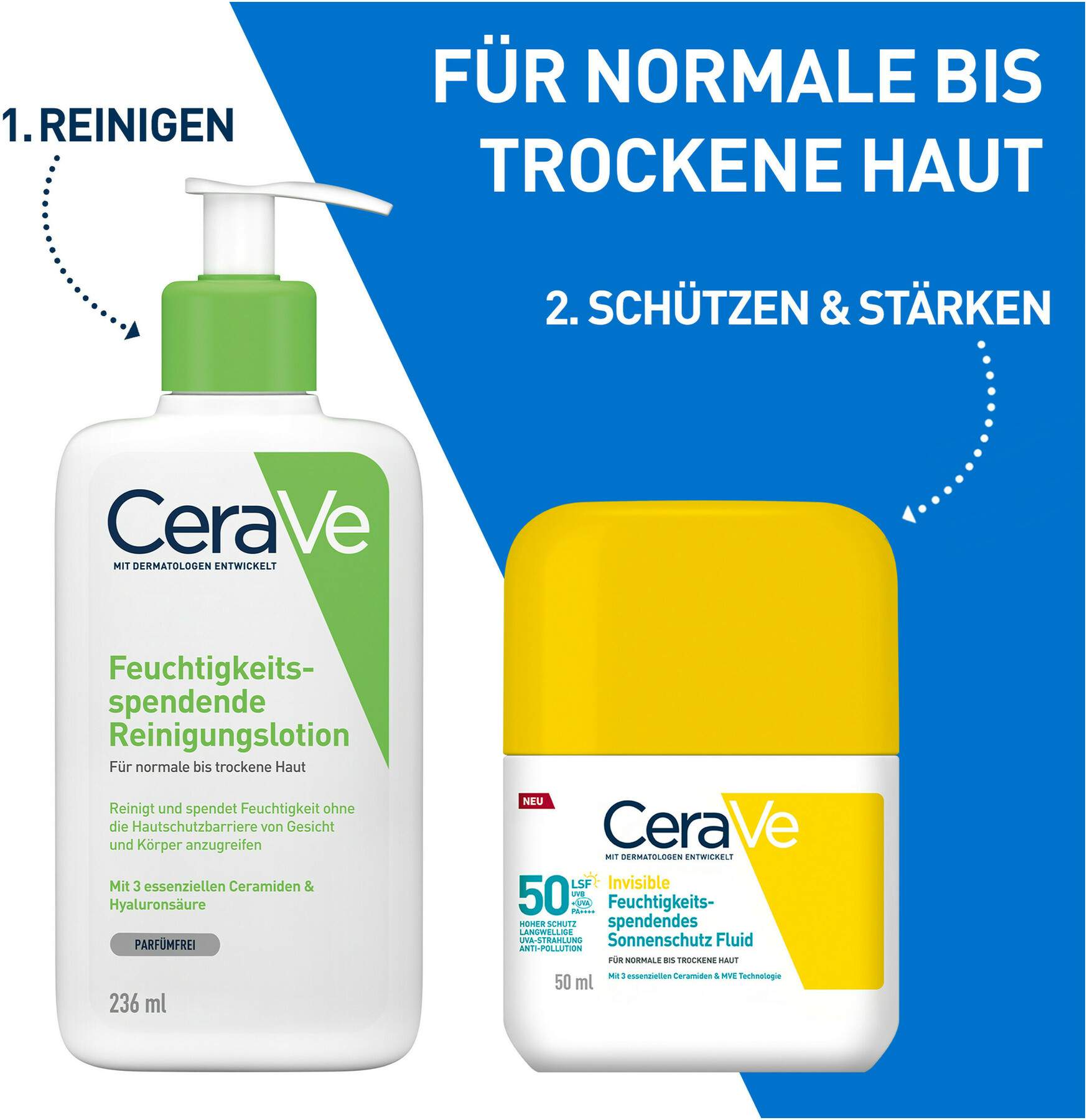 CeraVe Invisible Feuchtigkeitsspendendes Sonnenschutz Fluid LSF50 50 ml