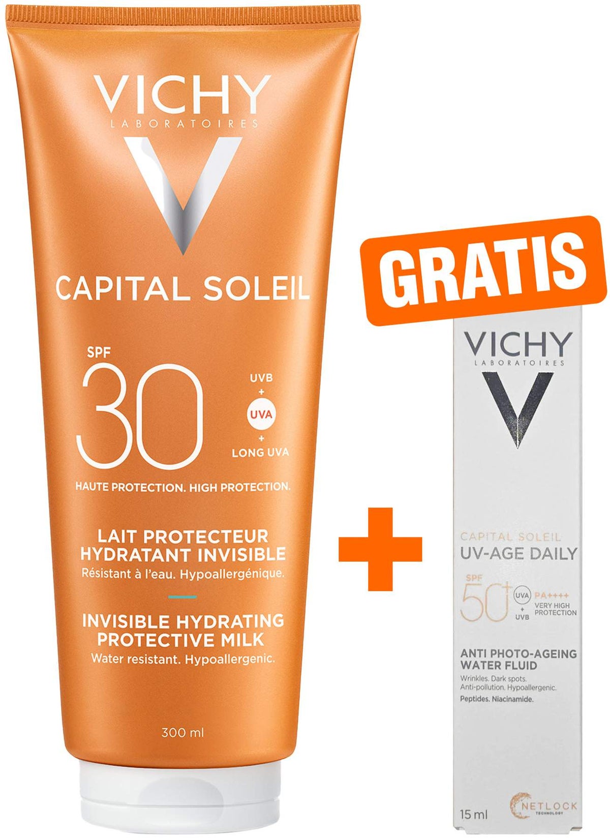 Vichy Capital Soleil mattierendes Sonnenfluid LSF 30 50 ml + gratis Vichy Capital Soleil UV-Age Daily LSF 50+ 15 ml