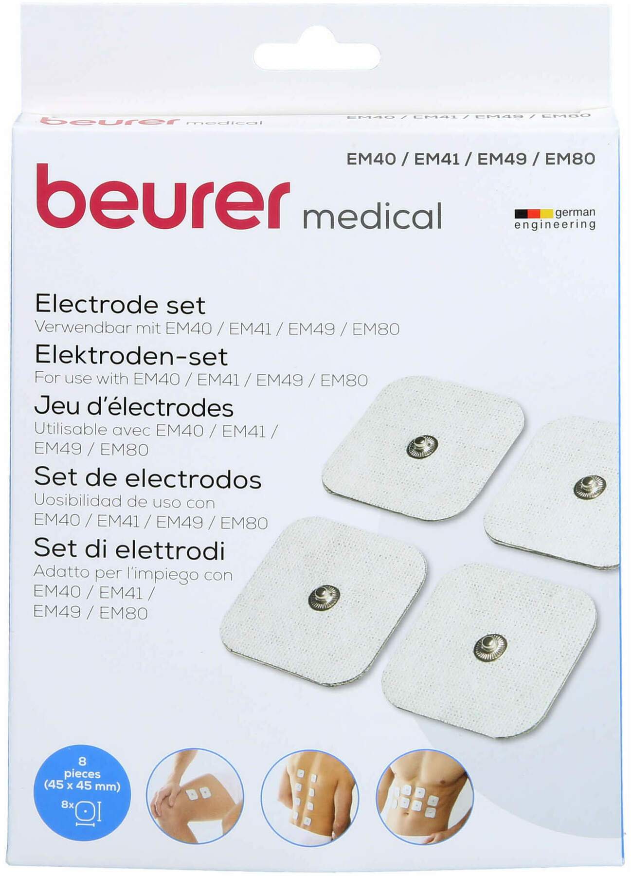 Beurer Em40-41-49-80-95 Elektroden 45x45 mm 8 Stüc