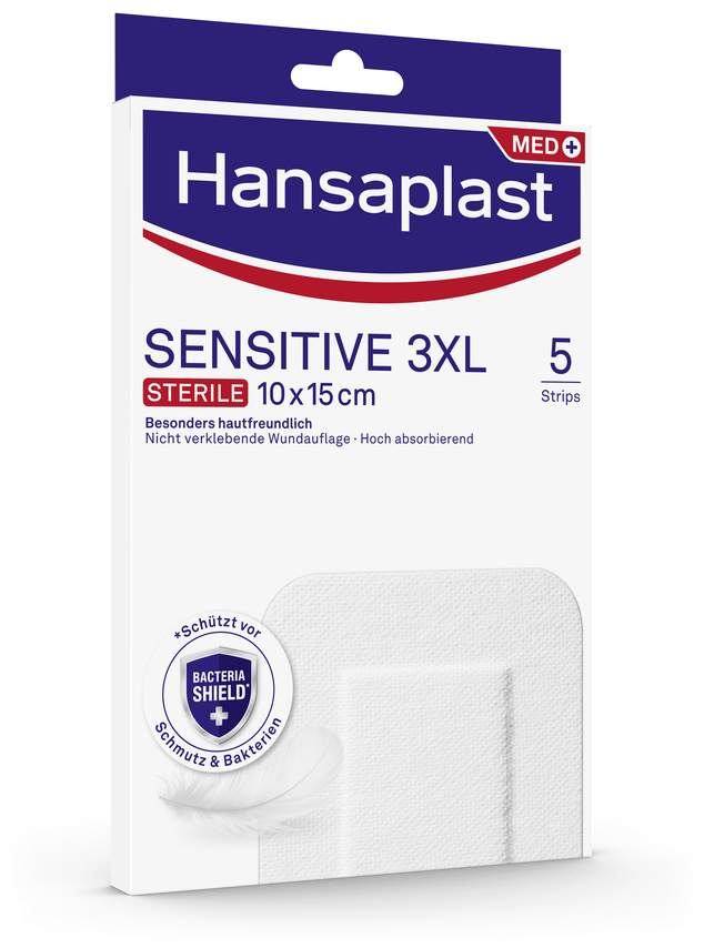 Hansaplast Sensitive 3XL Pflaster 10 x 15 cm 5 Stück