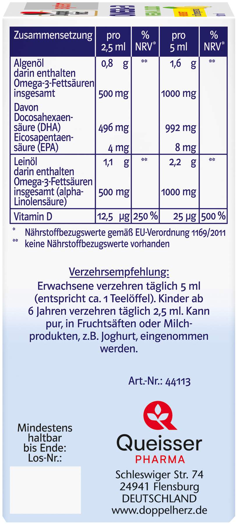 Doppelherz Omega-3 Vegan Liquid 2000 100 ml
