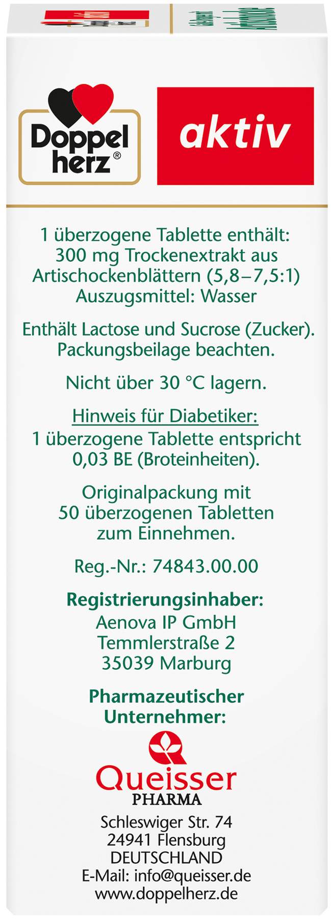 Doppelherz Aktiv Galle Artischocke 50 Tabletten