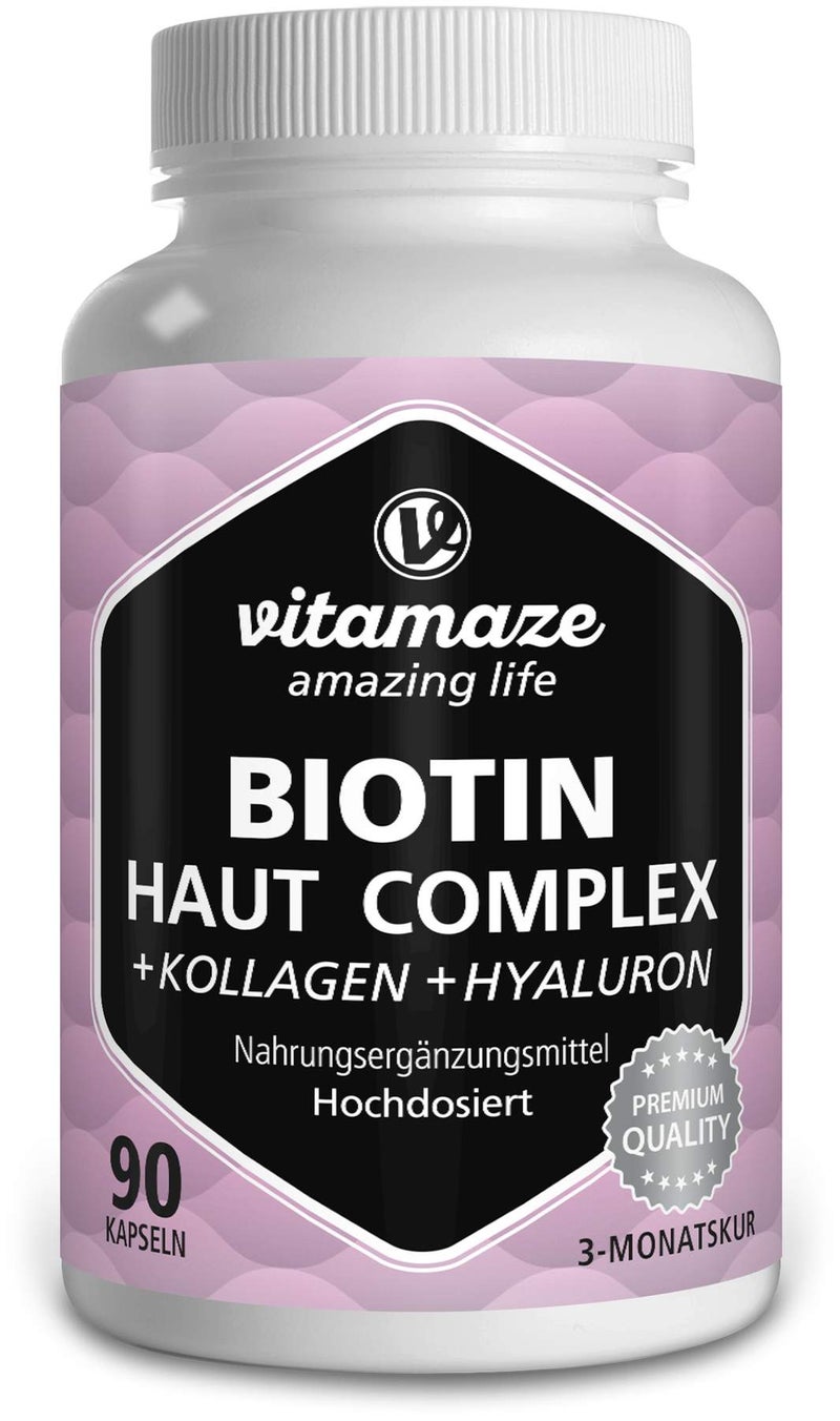 Vitamaze Biotin Haut Komplex Hochdosiert + Kollagen + Hyaloron...