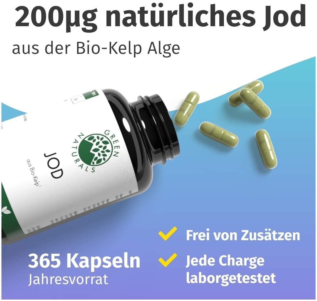 Green Naturals Jod Aus Bio-Kelp 200 µg 365 Kapseln