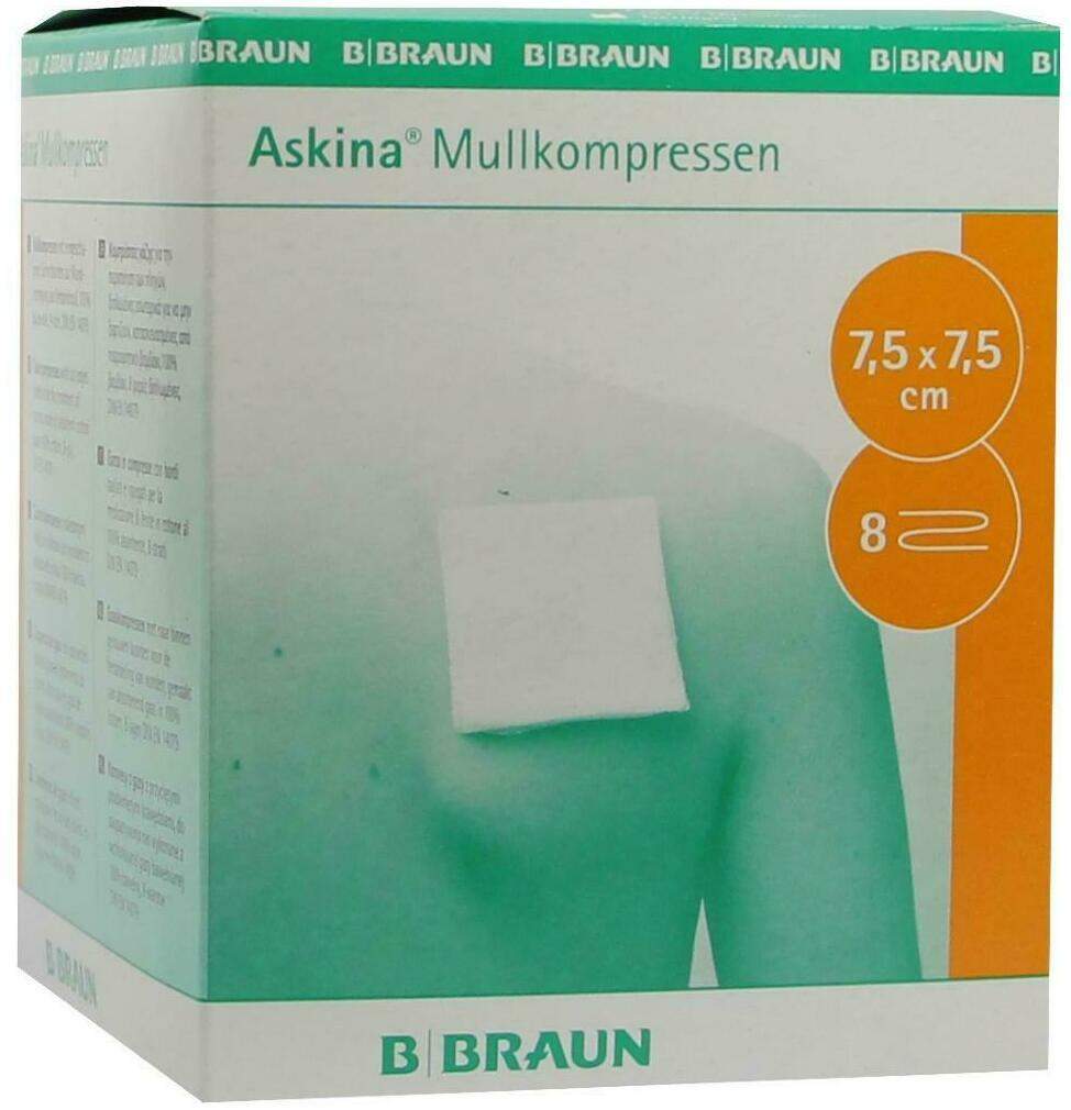 Askina Mullkompressen 7,5 X 7,5 cm Steril 25 X 2 Kompressen