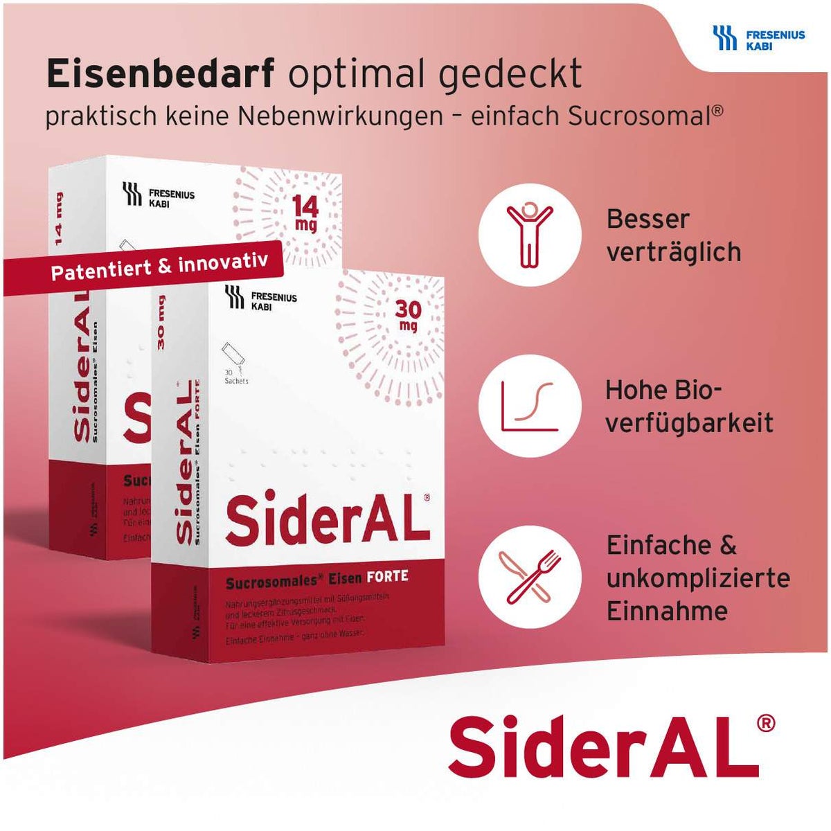 Sideral Eisen Forte 30 mg Zitrusfrucht Sach.Granulat 30 Stück