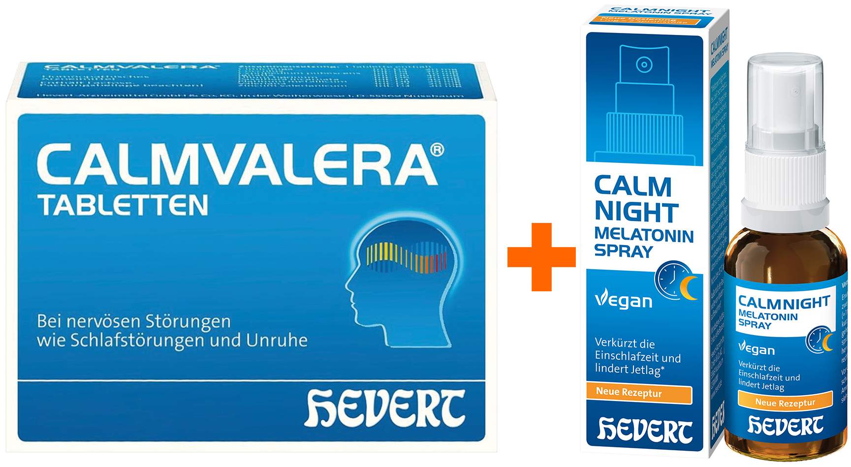 Calmvalera 100 Tabletten + Calmnight Hevert Melatonin Spray 30 ml