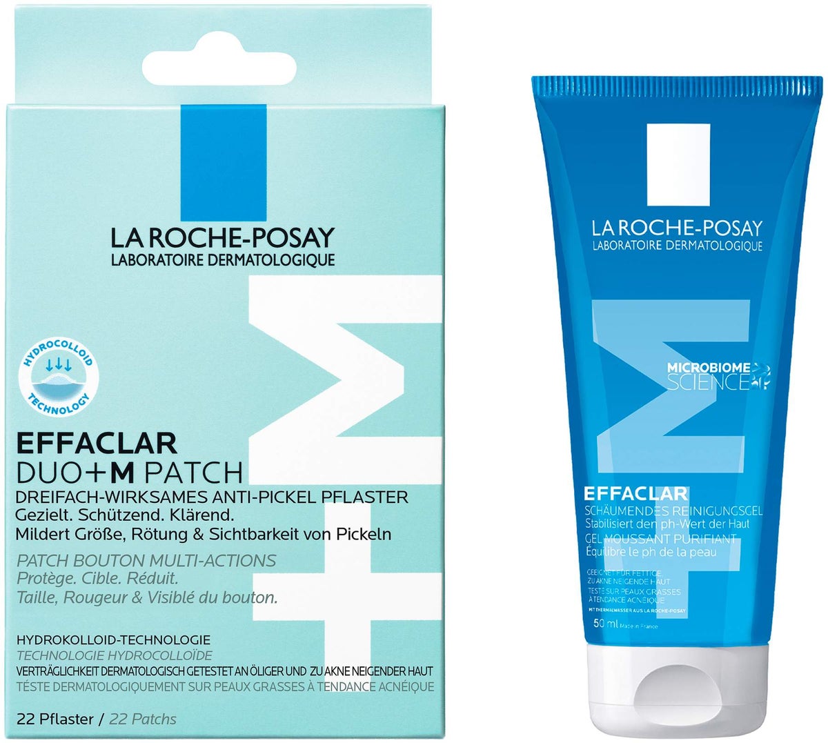 La Roche Posay Effaclar Duo+M Patch 22 Stück + gratis La Roche Posay Effaclar Gel 50 ml Mini