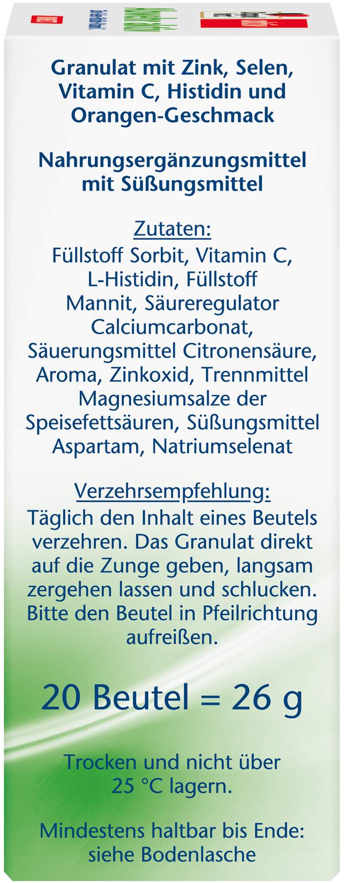 Doppelherz aktiv Abwehr Direct Zink und Selen Histidin 20 Pellets