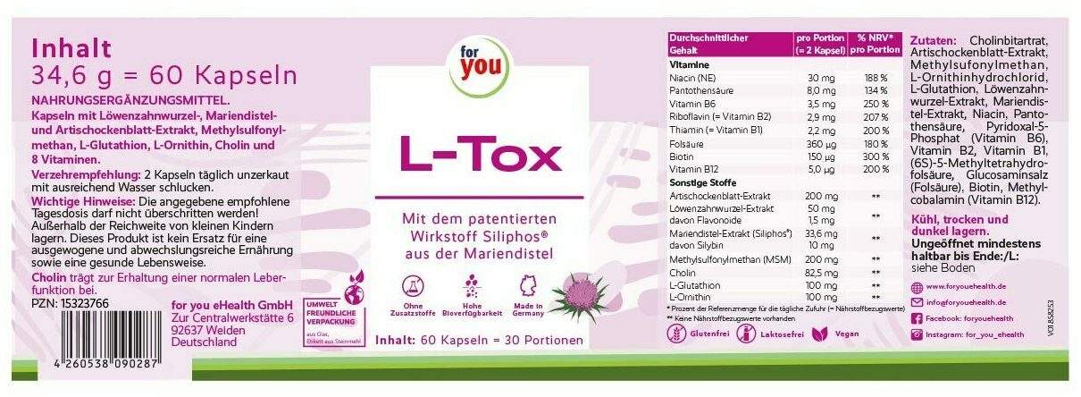 For You L-Tox - Leber Detox 60 Kapseln