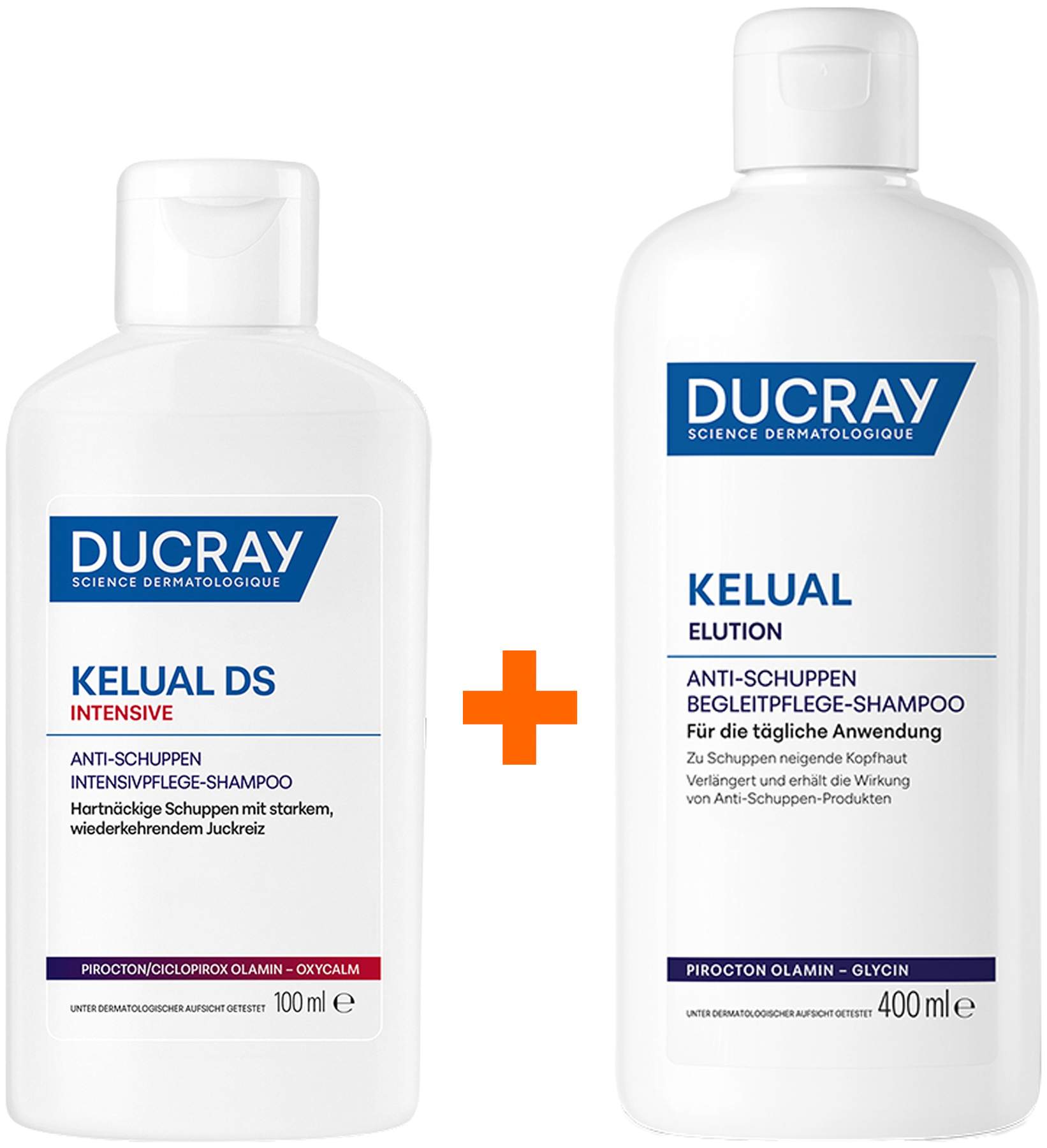 Ducray Kelual DS intensives Anti - Schuppen Shampoo 100 ml + Ducray Kelual Elution Begleitpflege 400 ml Shampoo