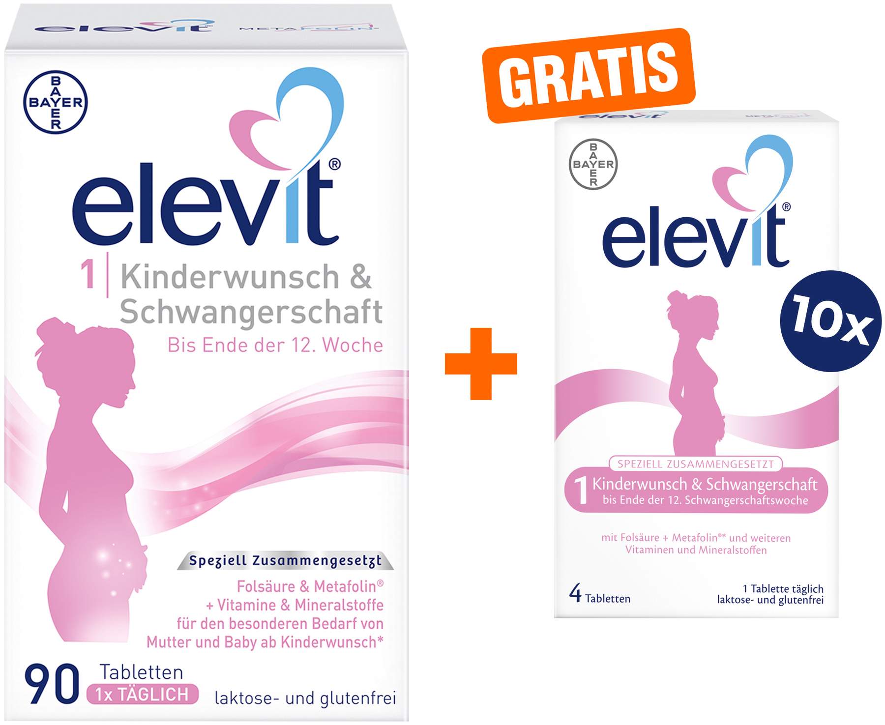 Elevit 1 Kinderwunsch & Schwangerschaft 90 Tabletten + gratis 40 Tabletten