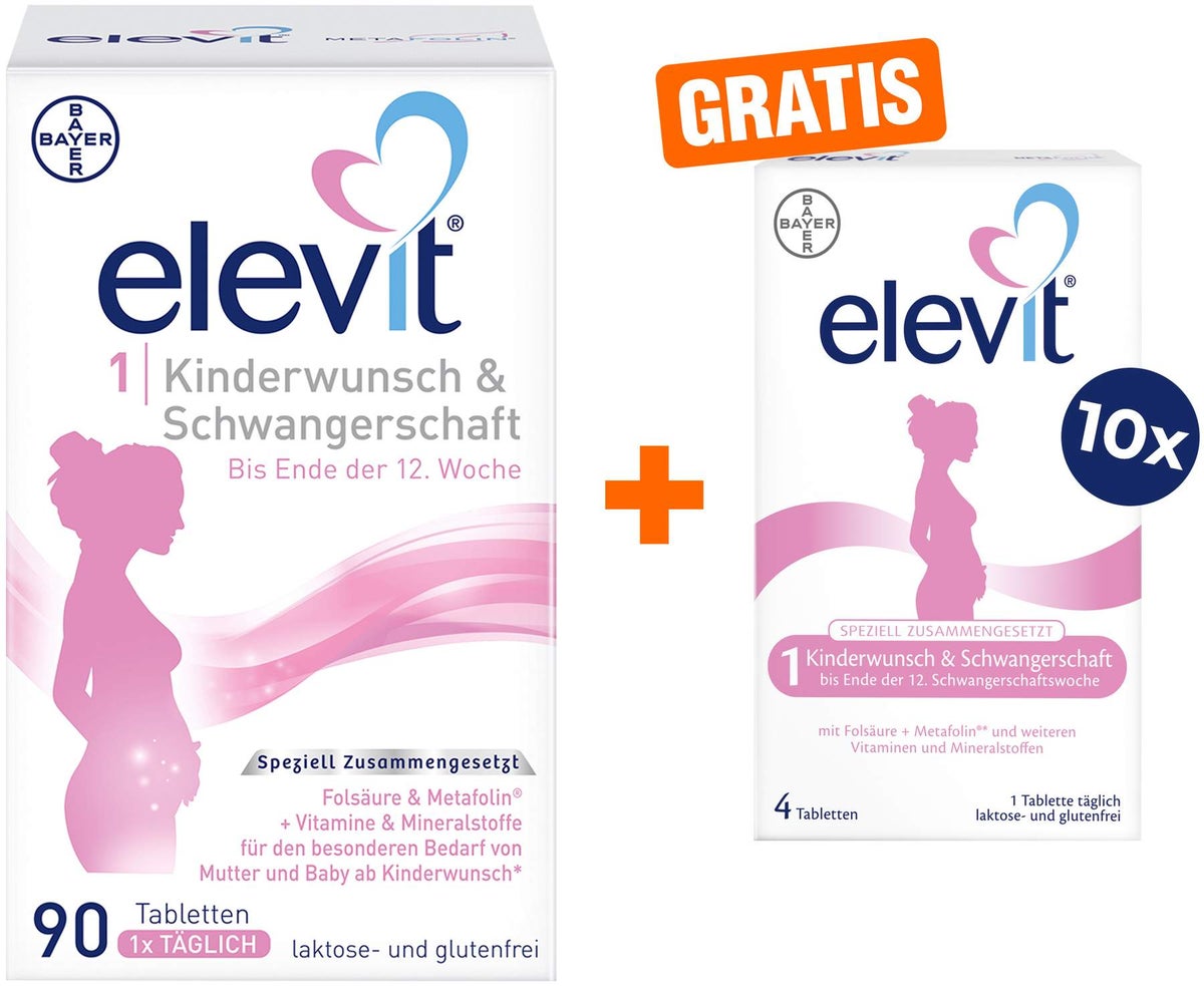 Elevit 1 Kinderwunsch & Schwangerschaft 90 Tabletten + gratis 40 Tabletten