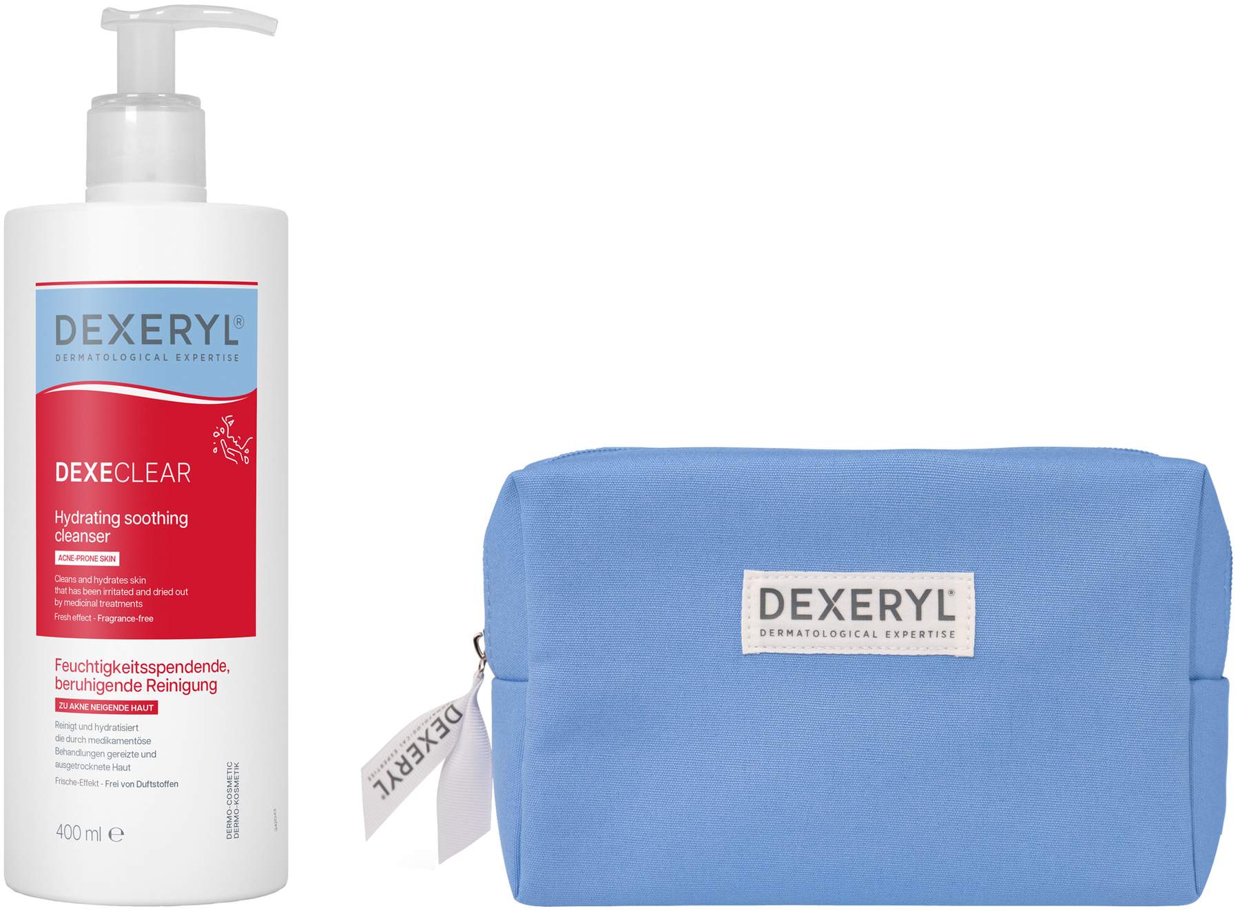 Dexeryl Dexeclear feuchtigkeitsspendende Reinigung 400 ml + gratis Kosmetiktasche 1 Stück