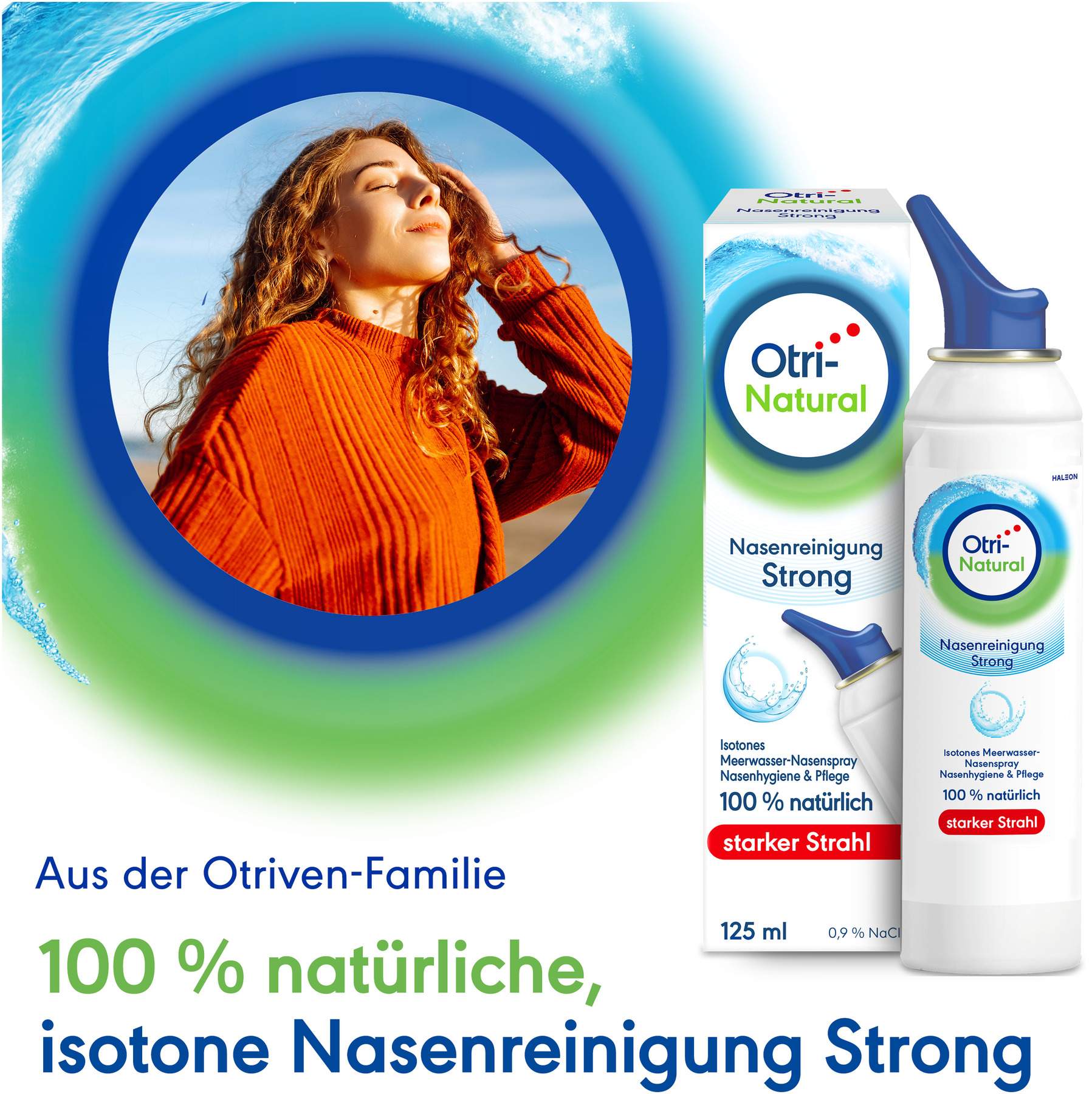 OtriNatural Nasenreinigung strong Meerwasser Nasenspray, 100% natürlich 125 ml