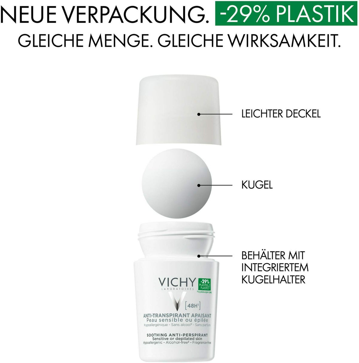 Vichy Deo Roll On Sensitiv Anti Transpirant 48h 50 ml Stift