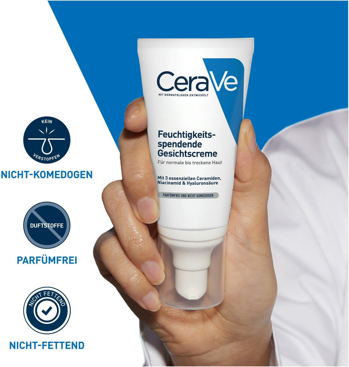 CeraVe Feuchtigkeitsspendende Gesichtscreme 52 ml + gratis Schäumendes Reinigungsgel 20 ml