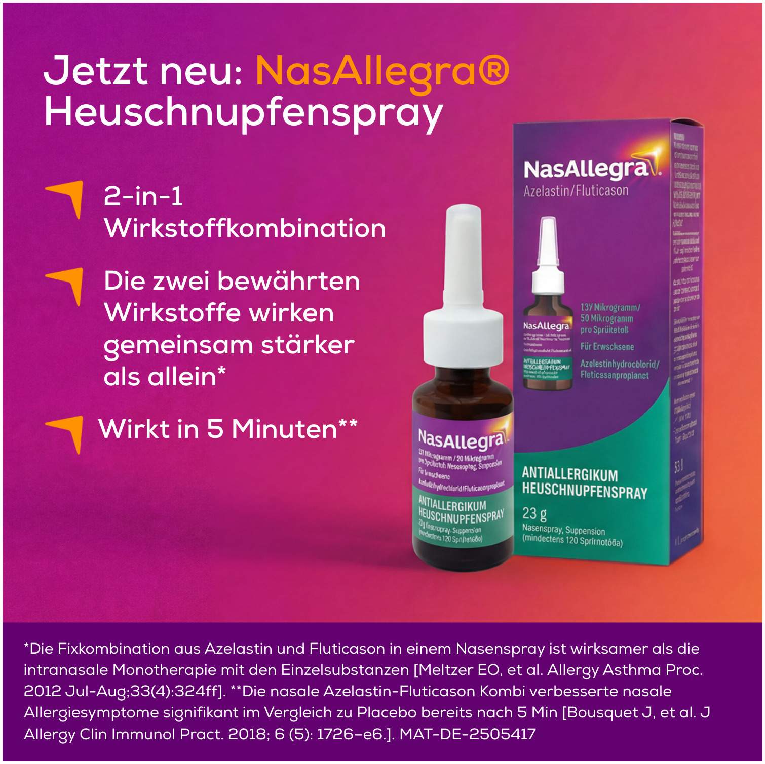 NasAllegra - Heuschnupfenspray mit Azelastin + Fluticason 23 g
