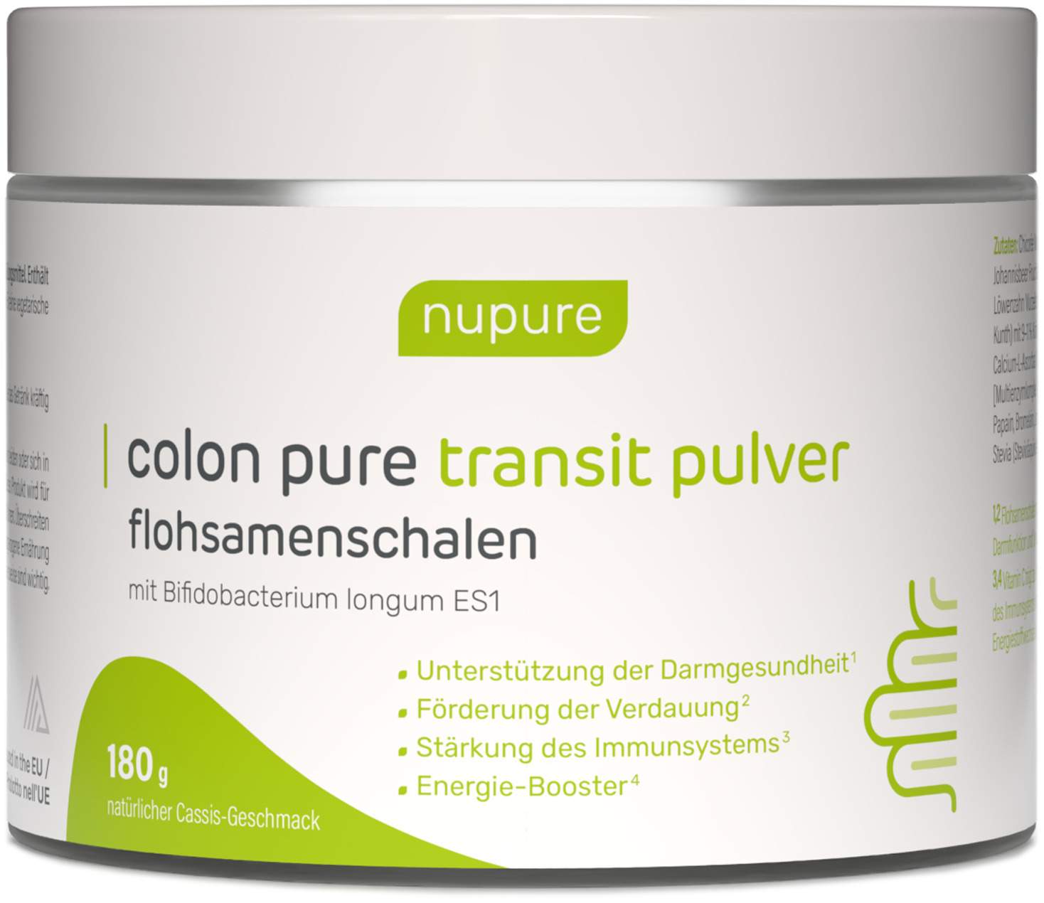 Nupure Colon Pure Transit Pulver Flohsamenschalen 180 G