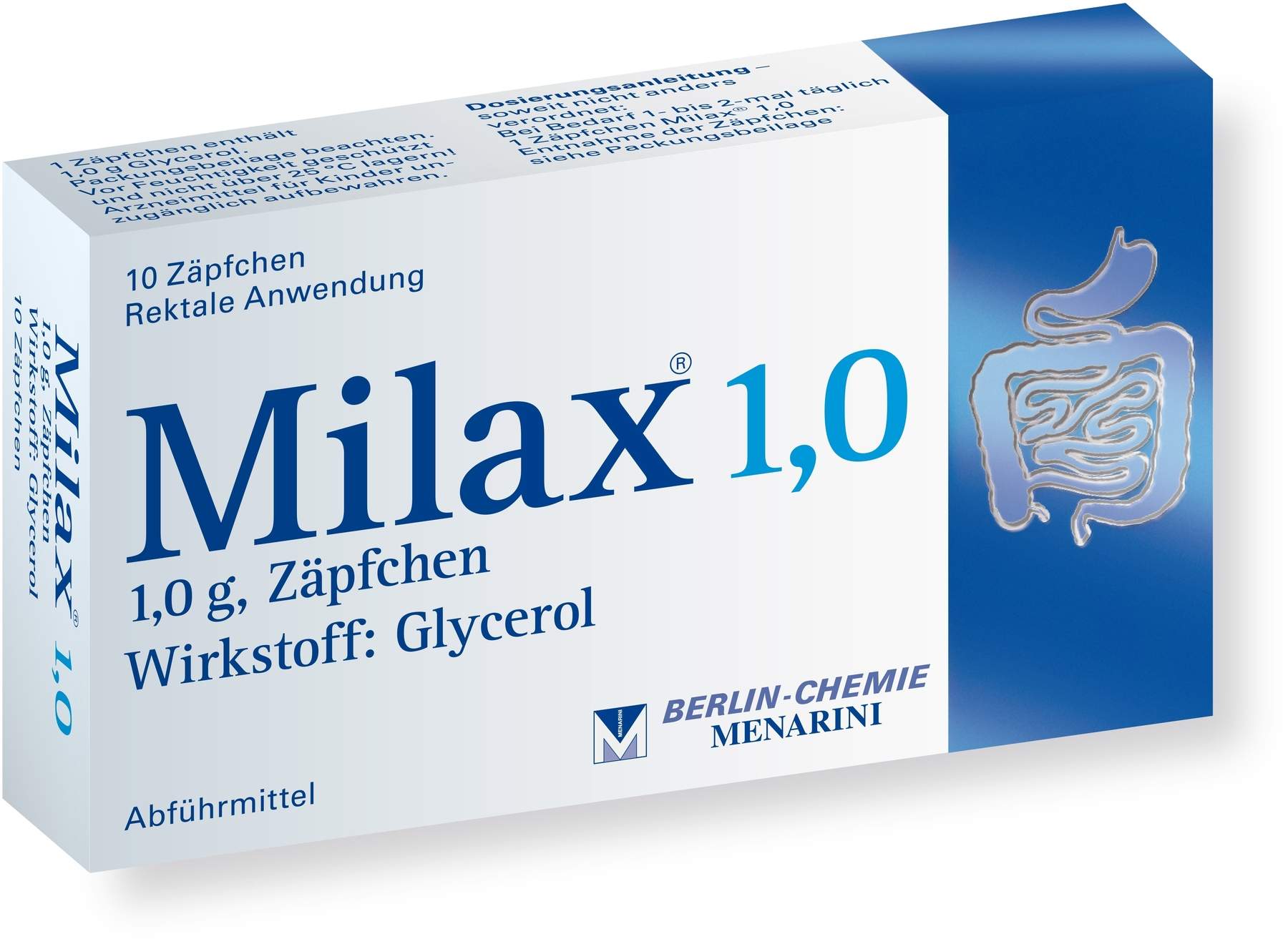 Milax 1,0 Suppositorien 10 Zäpfchen