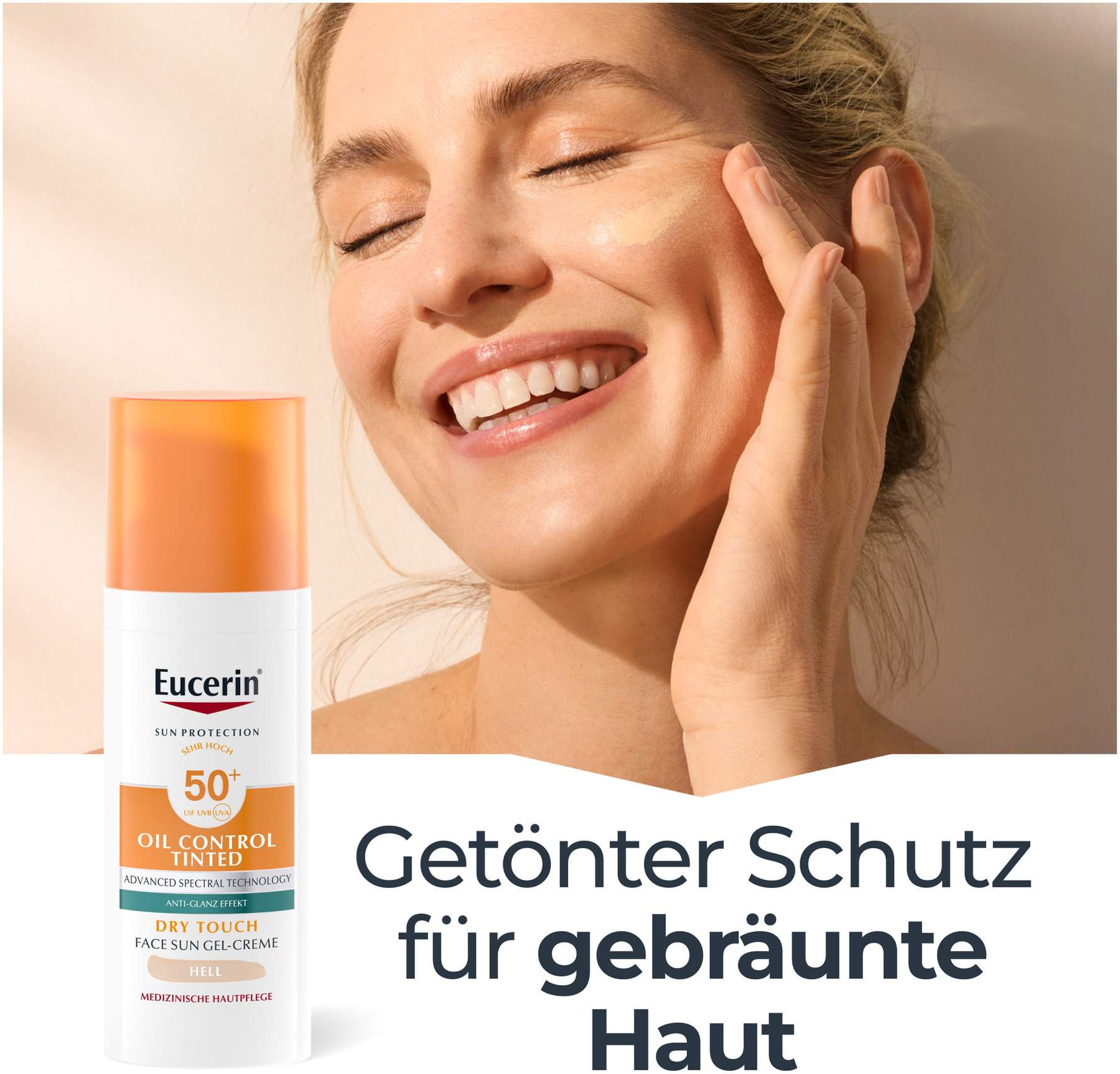 Eucerin Sun Oil Control Face Fluid Getönt (Mittel) LSF 50+ 50 ml