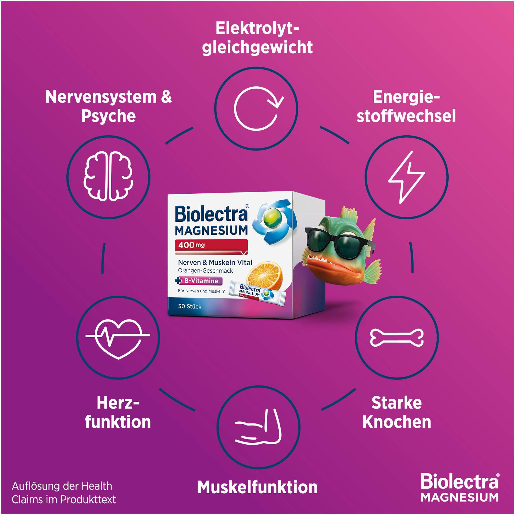 Biolectra Magnesium 400 mg Nerven & Muskeln Vital 60 Beutel