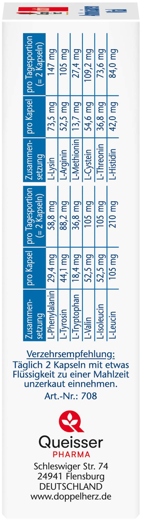 Doppelherz aktiv Aminosäuren Vital 30 Kapseln