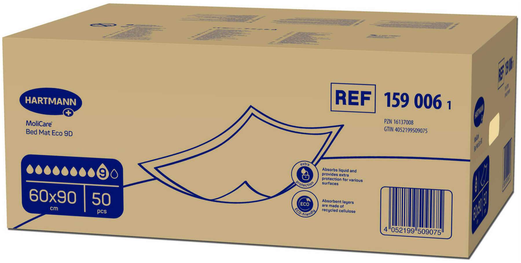Molicare Bed Mat Eco 9 Tropfen 60 X 90 cm 50 Stück