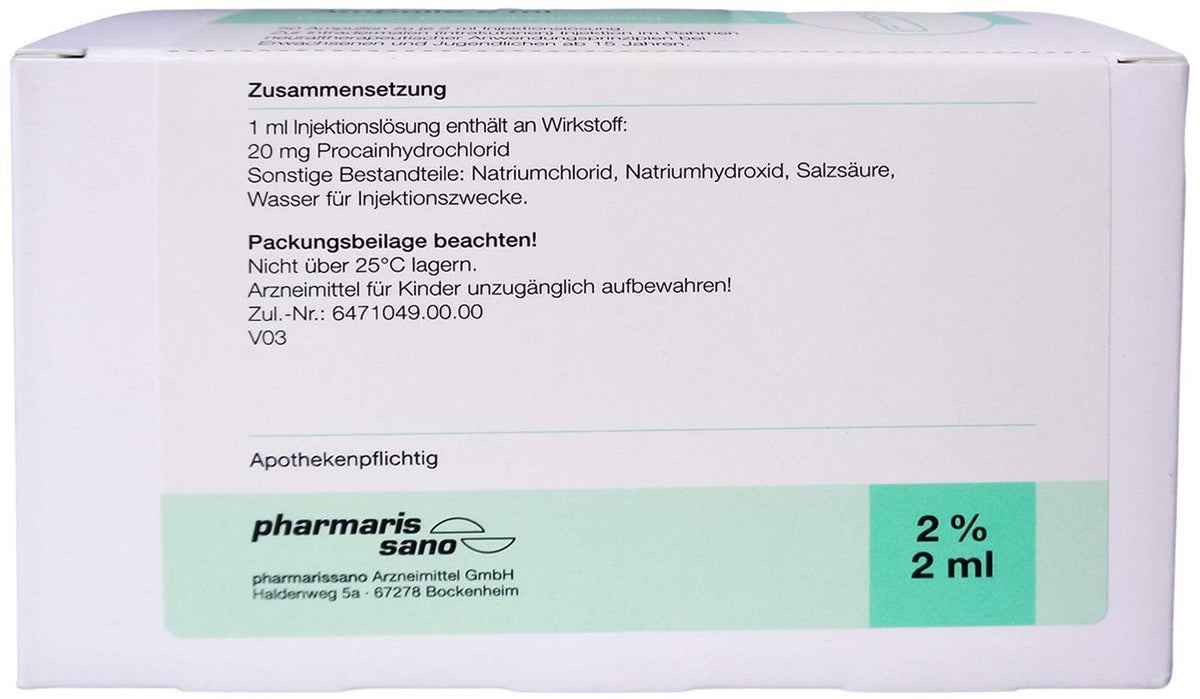 Procain Pharmarissano 2% 50 X 2 ml Ampullen