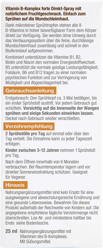 Betteryou Vitamin B-Komplex Forte Direkt-Spray 25 ml
