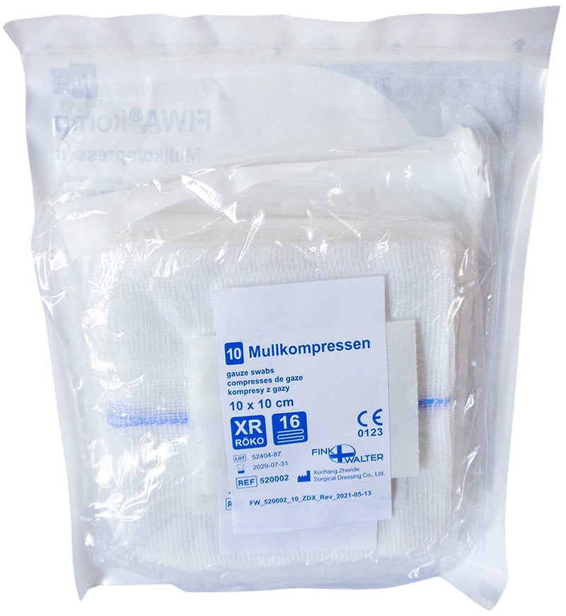 Mullkompressen 10x10 cm Steril 16fach Rk Fiwakomp