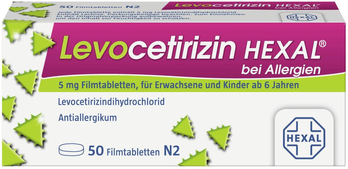 Levocetirizin Hexal bei Allergien 5 mg 50 Filmtabletten