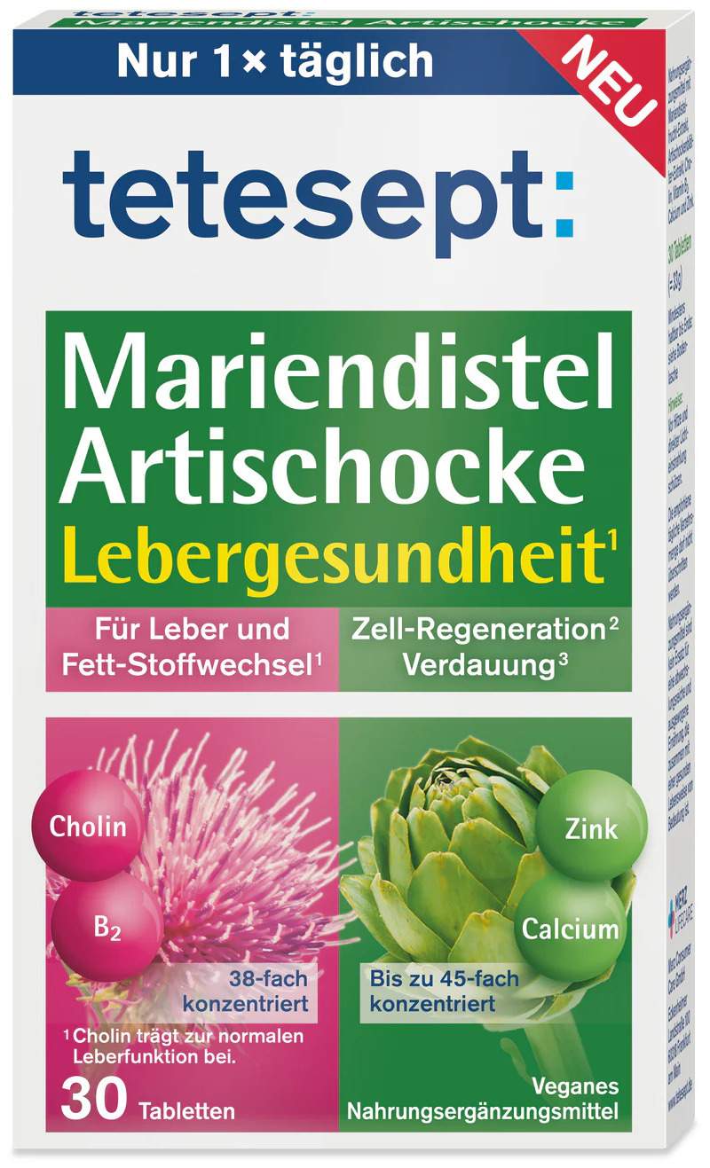 Tetesept Mariendistel Artischocke 30 Tabletten